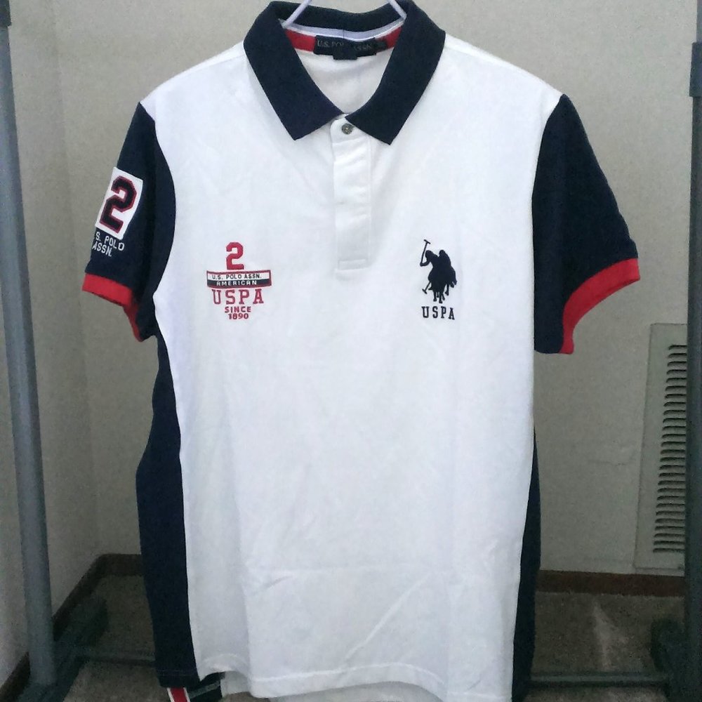 (NWT) $44 U.S. Polo Assn. White Polo Shirt XXL